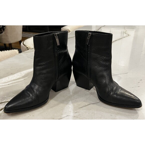 Enzo Angiolini EN-MABBIN BLACK LEATHER BOOTIES SZ10 - Picture 3 of 6